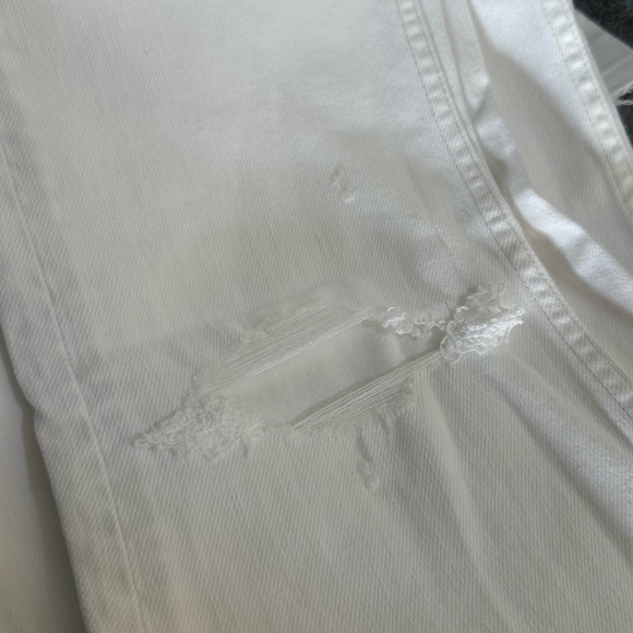 AE77 Premium High Waist Distressed White Denim Flares Size 2R - Picture 7 of 8
